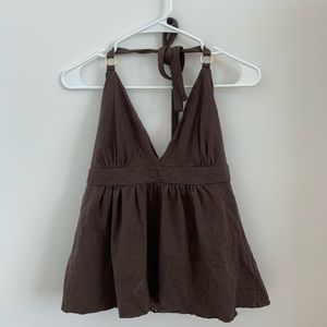 brown halter top
